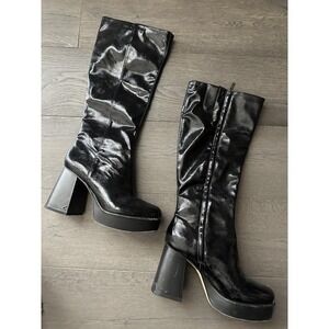 Circus by Sam Edelman Boots Womens Size 10 Black Platform Heeled Knee High Sandy